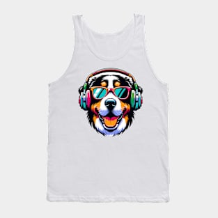 Estrela Mountain Dog Smiling DJ with Dynamic Tunes Tank Top